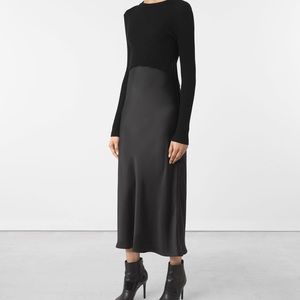 [All Saints] Cropped Sweater + Slip Dress